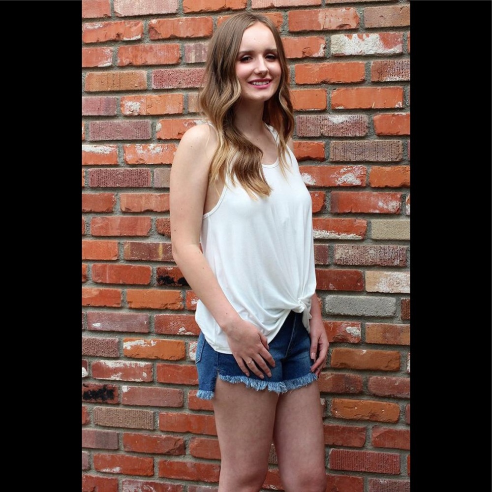 Just Black Denim High Low Blue Denim Shorts